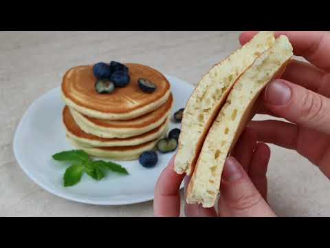 Видео рецепт Панкейки на йогурте пышные
