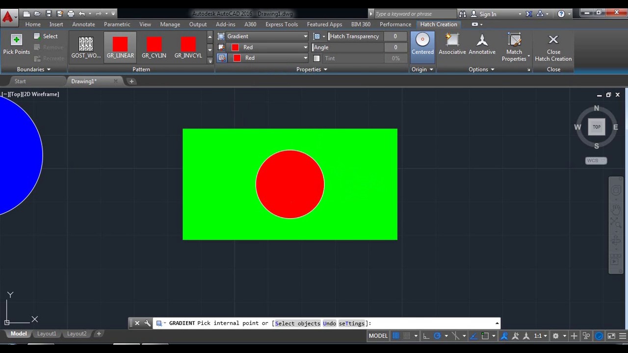 AutoCAD tutorial hatch & gradient command explanation YouTube