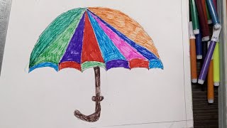 How to draw a umbrella step by step || umbrella kaise banate hain #umbrella #drawing #video #video