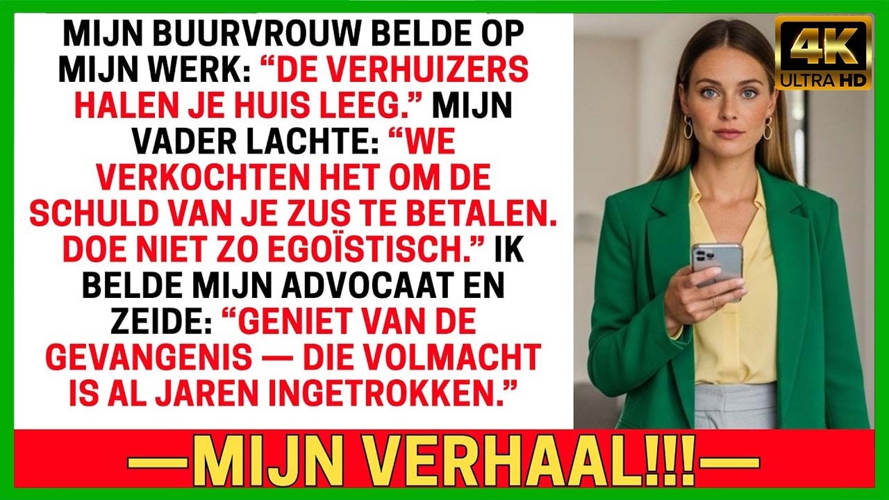 De regen tikte tegen de ramen van mijn kantoor in Amsterdam toen mijn telefoon trilde. Het was mijn buurvrouw. “Sofie, er staat een verhuiswagen voor je huis. Ze zijn je huis aan het leegmaken.”...