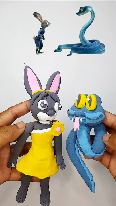 ZOOTOPIA Color Mixing Gary De'Snake and Judy hopps Become Tralalero Tralala made from clay