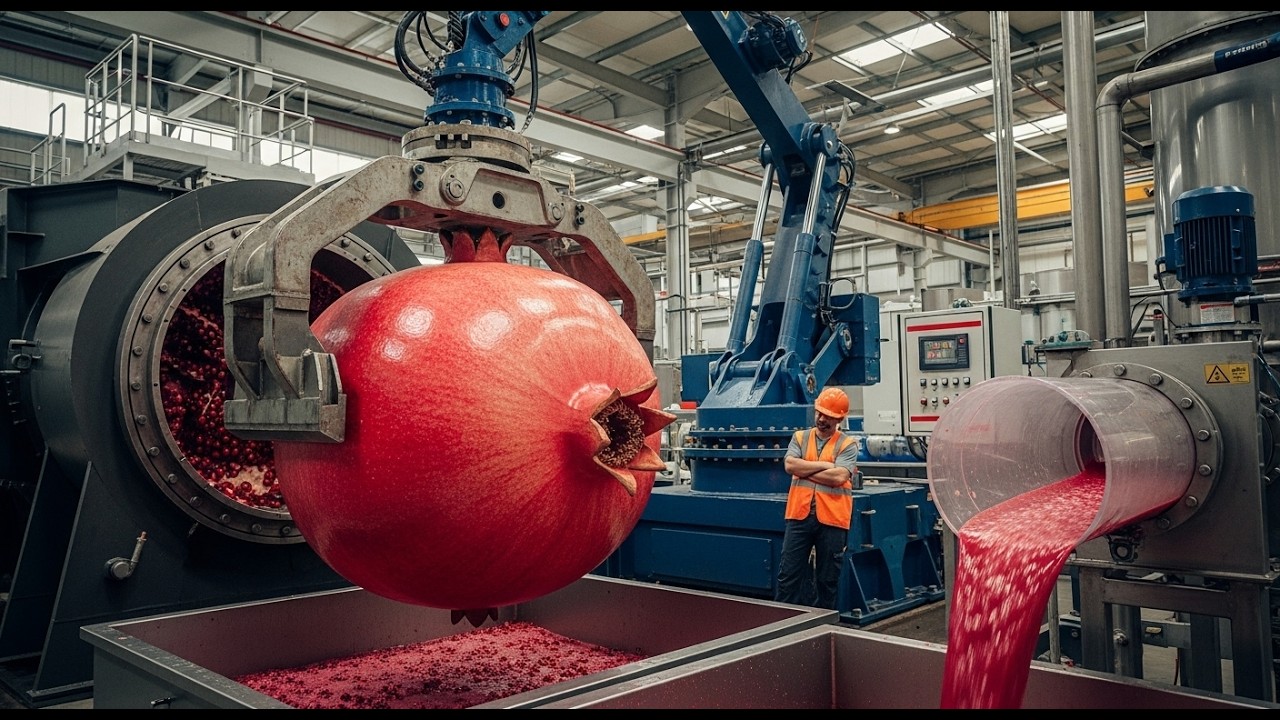 Inside a Giant Pomegranate Factory Why These Massive Fruits Are Hand Sorted for Pure Juice!