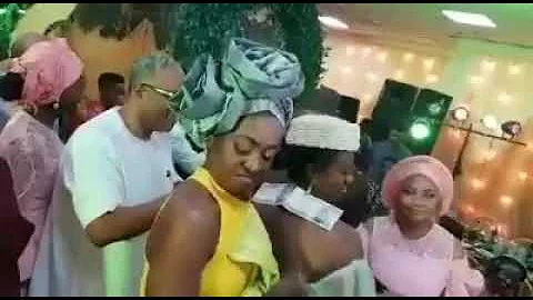 Ugly girl spray money in wedding