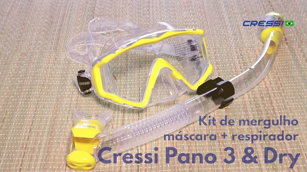 Kit de Mergulho Cressi: Máscara + Respirador Focus + Orion Dry - Adulto