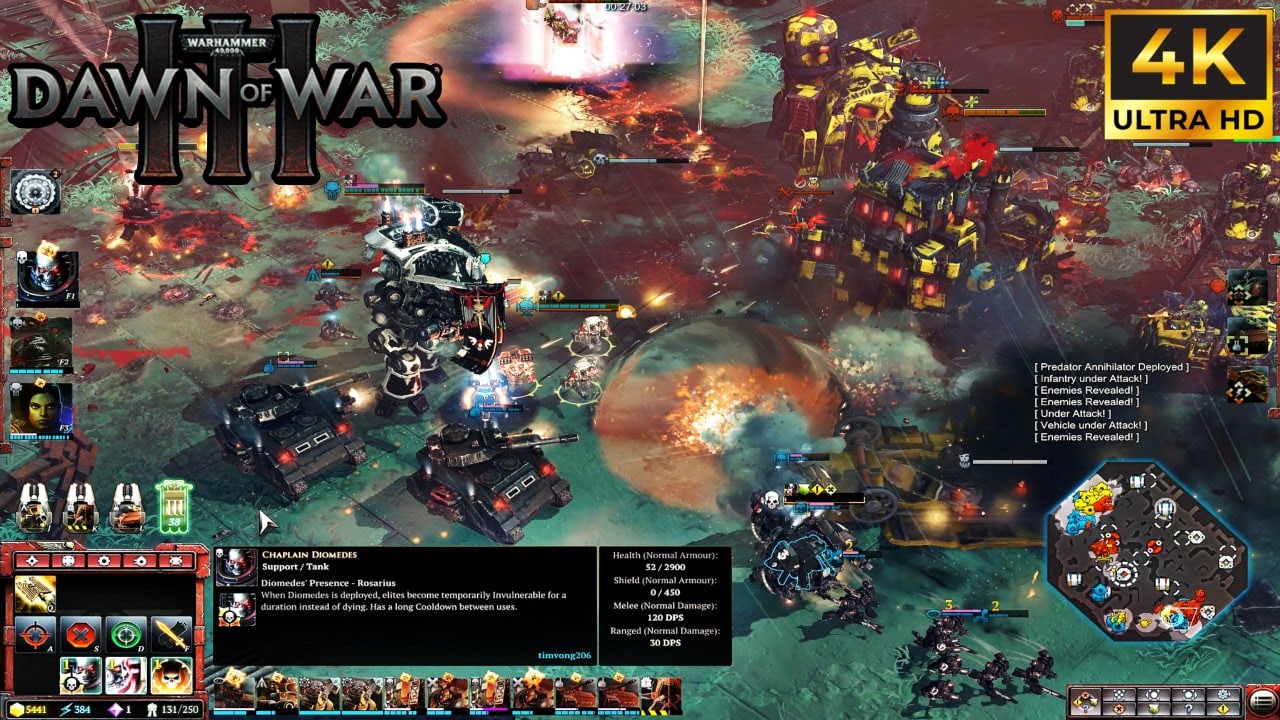 Warhammer 40,000: Dawn of War III: Орки против людей, геймплей в разрешении 4K.
