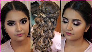 PEINADOS FÁCILES PARA CABELLO LARGO Y MAQUILLAJES | SEMIRECOGIDOS | HAIR STYLE FOR LONG HAIR, MAKEUP