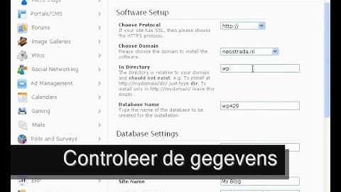 Wordpress installeren met Softaculous in cPanel Neostrada