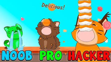 CATS SWALLOWED ALL THE GOODIES! 🙀 NOOB vs PRO vs HACKER in Duet Cats (Part 2)