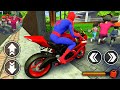 Spiderman on motorcycle gameplay in scary teacher 3d