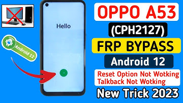 Oppo A53 (CPH2127) Android 12 Frp Bypass/TalkBack Not Working | New Trick 2023 | No Pc 100% Working