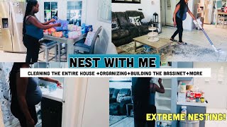 NEST WITH ME: 34 WEEKS PREGNANT CLEANING, ORGANIZING SMALL PANTRY + PUTTING TOGETHER BABY BASSINET