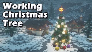 Minecraft: How to build a WORKING Christmas Tree - Easy Redstone Christmas Tree Tutorial