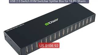 USB 2.0 Switch KVM Switcher Splitter Box for 16 PC Sharing ... — Top Pick 2026 | Unbeatable Price!