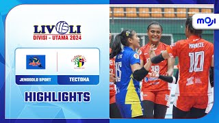 Highlight Livoli Divisi Utama 2024 Bandung Tectona VS Jenggolo Sport Sidoarjo 3-0 | Moji