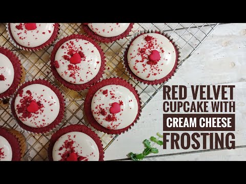 RED VELVET CUPCAKE RECIPE with classic cream cheese frosting