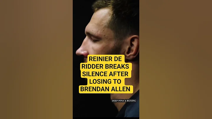 Reinier De Ridder reacts to Brendan Allen loss #ufc