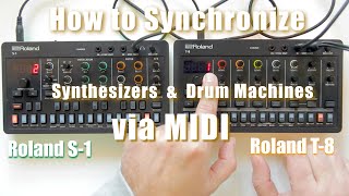 Roland S1 & Roland T8 - Midi Synchronization Aira Compact