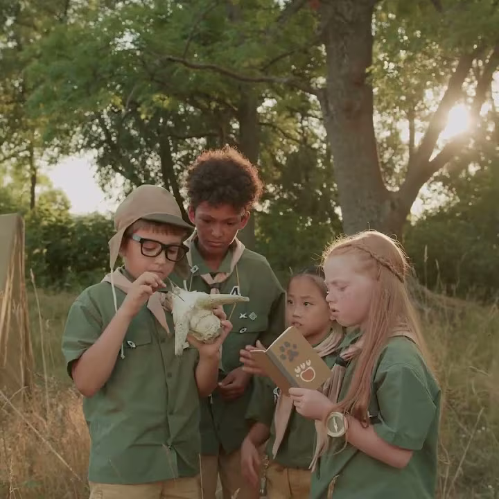 Kids looking at nature up-close