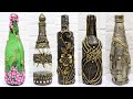 5 bottle art design ideas with clay | Home decoration ideas handmade