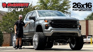 Game Over 2025 Chevy Silverado 1500 On Huge 26X16 Kg1 Forged Wheels A 9 Mcgaughys Lift Kit
