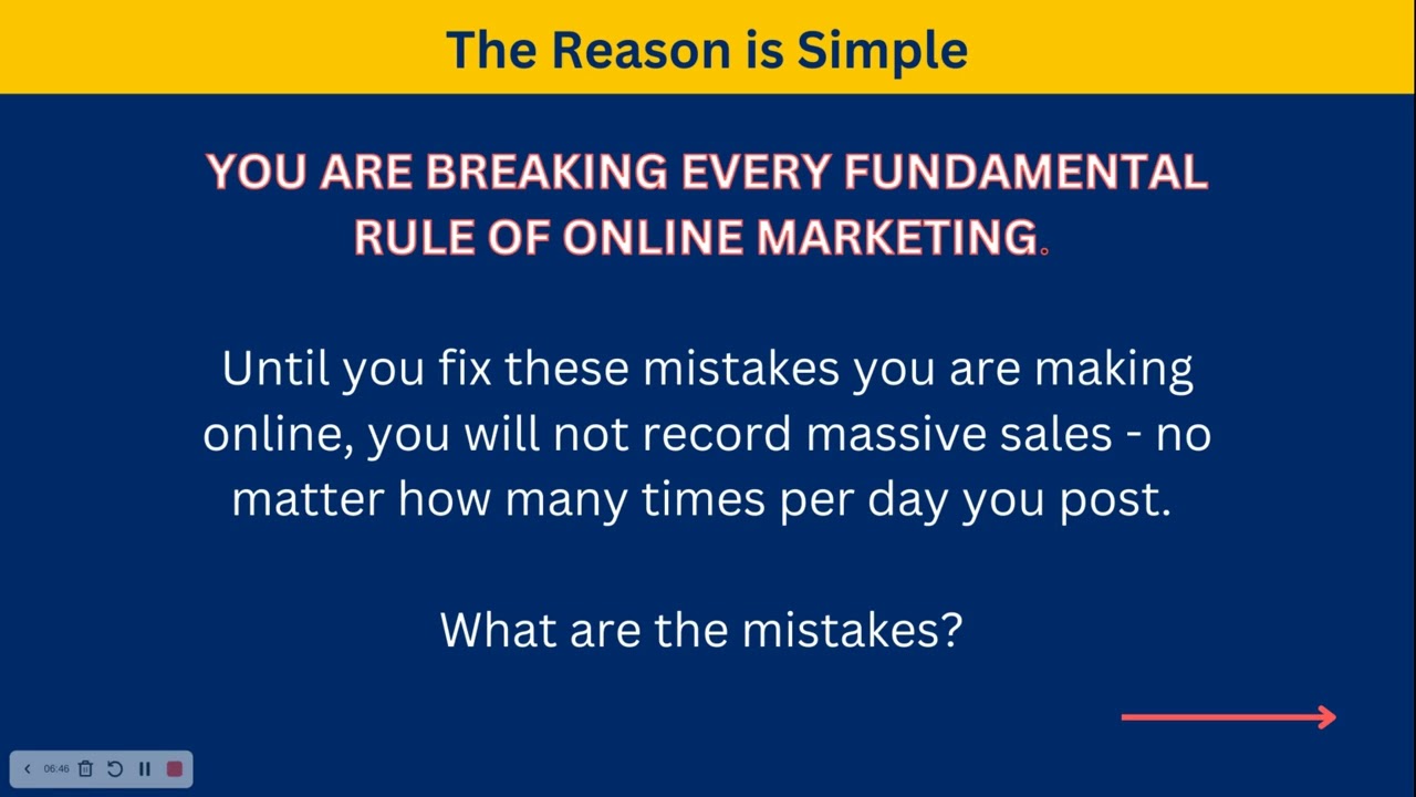 Video 1 (The Biggest Marketing Midtakes Driving Customers/Clients away from your online business.