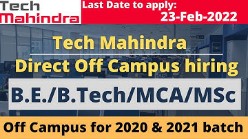 Tech Mahindra Recruitment 2022 | Direct Off Campus Hiring | ₹ 3.25 LPA | Immediate joining