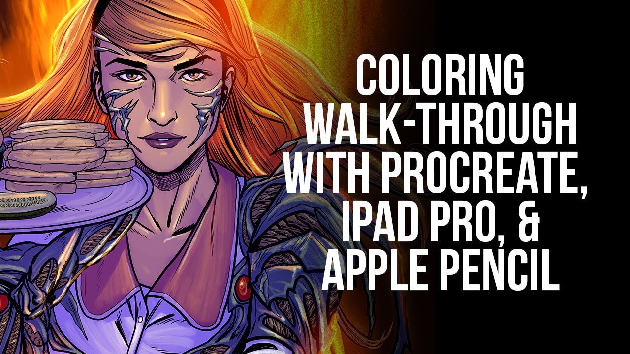 Download Coloring Walkthrough with iPad Pro & Apple Pencil: a Procreate comic coloring tutorial! - YouTube