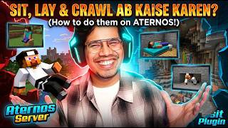 How To Sit Lay Down & Crawl in Minecraft Aternos Server   Gsit Aternos Plugin Tutorial in Hindi
