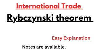 Rybczynski Theorem | International trade #learn #trade