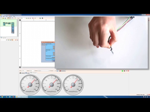 Demo: Convert MPU6050 I2C Sensor Acceleration to Angle with Visuino