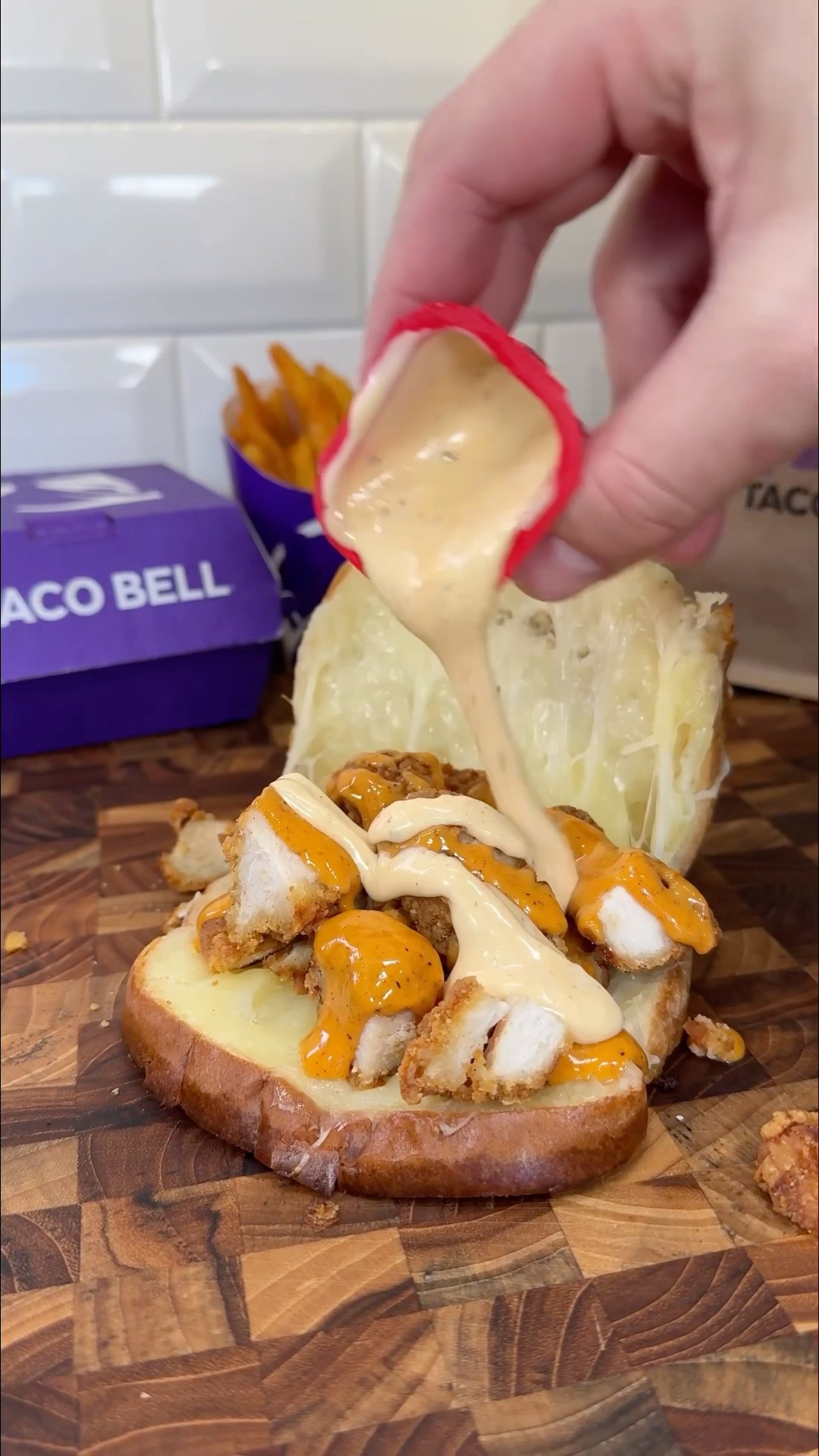 Taco Bell Chicken Nugget Toastie #shorts