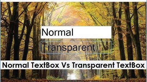 How to make Transparent TextBox in C#