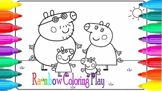 Peppa Pig's Family Coloring Games Play with Colored Markers Colouring Kids Fun Art Activities screenshot 2