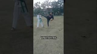“Double kick practice 🔥Speed + control = real power 💪Champions are made in practice 🥋”. #karate