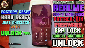 REALME C21Y RMX3263 HOW TO REMOVE PATTREN PASSWORD FRP  BY UNLOCKTOOL|Realme ka Lock frp Kaise tode.