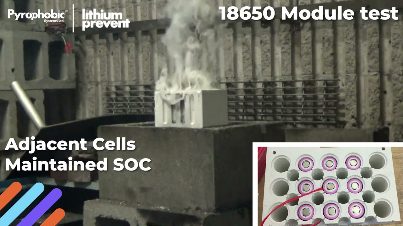 Module Test Cells Video Pyrophobic LP200 (LithiumPrevent 200).
