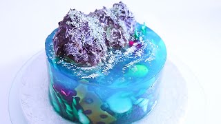 ISLAND CAKE - OCEAN JELLY CAKE TUTORIAL | Cake Trends 2020