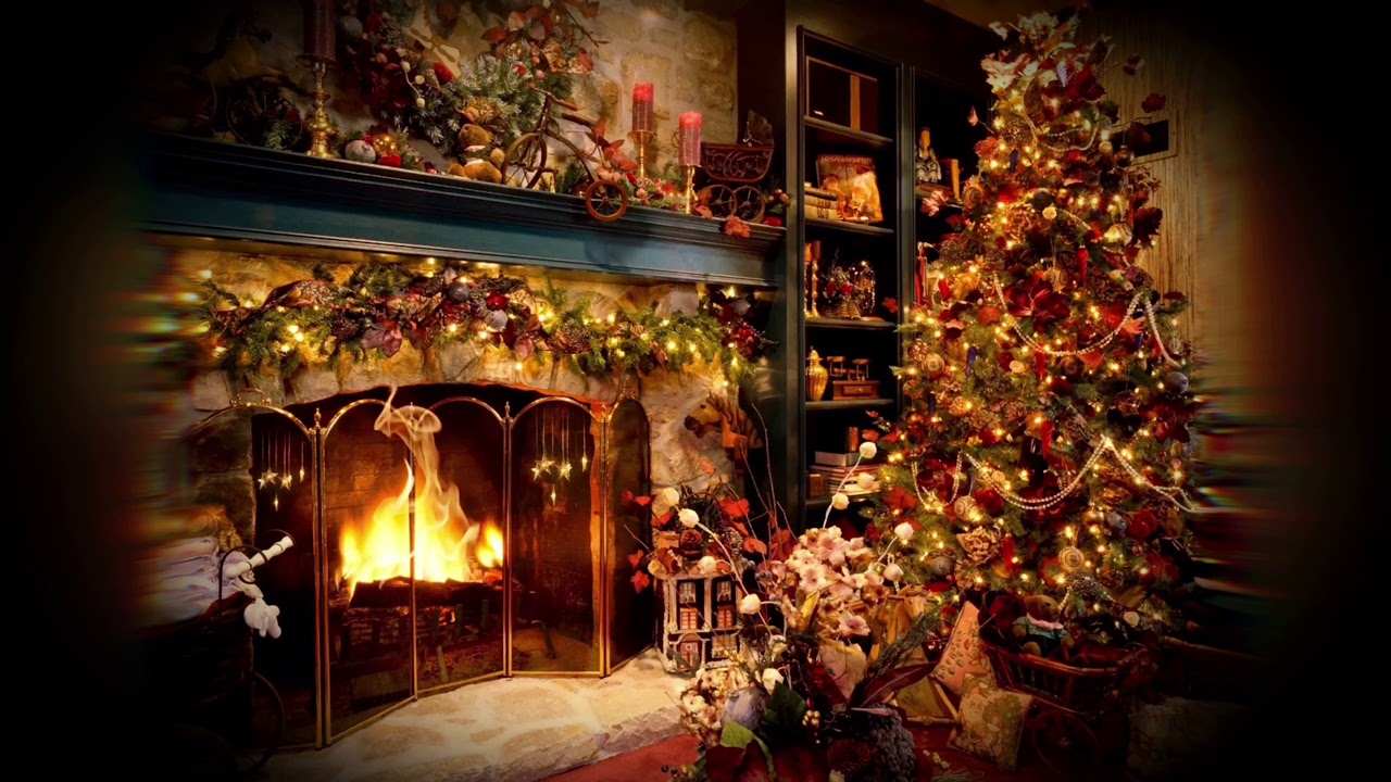 Christmas Tree Ambience — Grandfather Clock, Bells & Fireplace ASMR ...