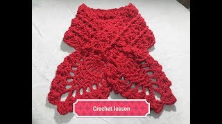 طريقة سكارف مقفول  كروشية مغلق  علي الرقبة بغرزة الانانسه  كروشية crochet scarf