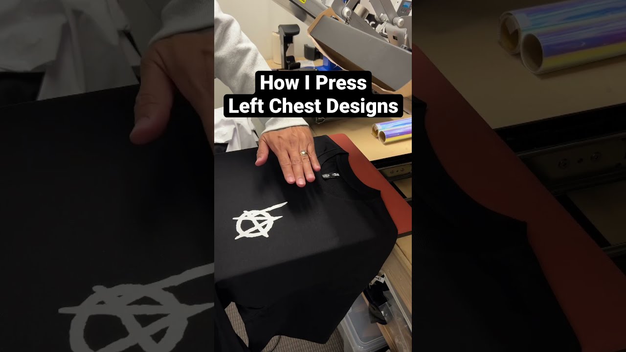 How To Place And Press A Left Chest Over The Heart Design Heatpress Customshirts Shorts