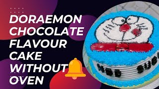 How to make Doraemon cake without oven/ chocolate flavour cake kid's special cake