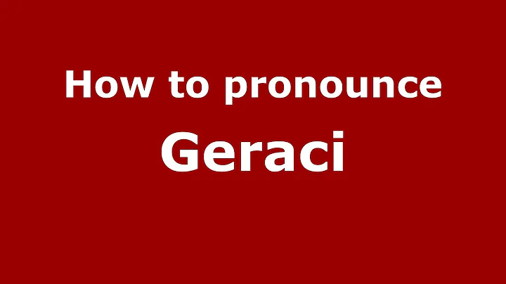 How to pronounce Geraci (Italian/Italy) - Pronounc...