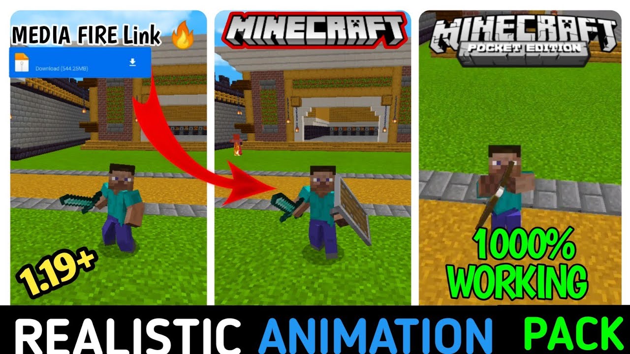 100 realistic player animation addon for minecraft pe 1 19 new