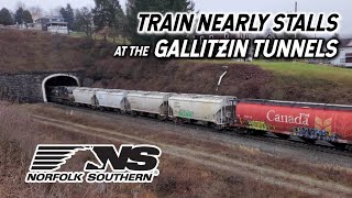 Train Nearly Stalls At The Gallitzin Tunnel - Gallitzin, Pa