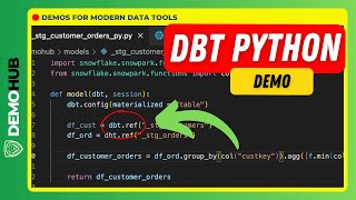 DBT Demo // Build a Python Model in dbt with Snowflake Snowpark For Python | Demohub.dev