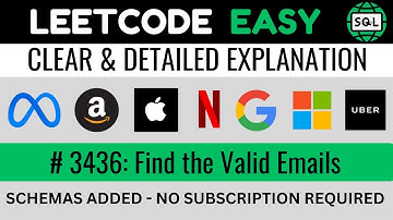 Leetcode 3436 - Regular Expressions (RegEx) in SQL - Find Valid Emails | Everyday Data Science