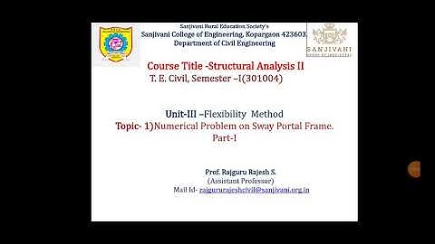 Analysis of sway frame by flexibility method 02 Part I