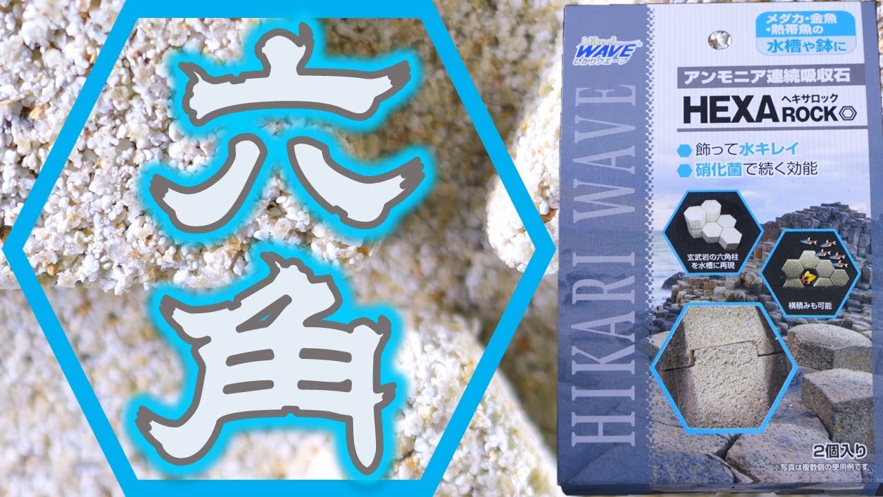 Hexa Rocks 【吸着材】フィルターを入れていない止水環境でもアンモニアを低濃度にし続ける六角形。苔が生えると再び活動します。キョーリン ヘキサロック【ふぶき ...