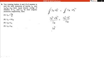 NEET II (24 July, 2016) Video Solution Physics Question No. 8 [Code AA]