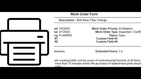 Printing Work Orders on Mpulse